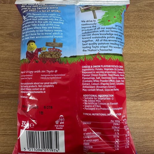 Irish Tayto Cheese & Onion Crisps