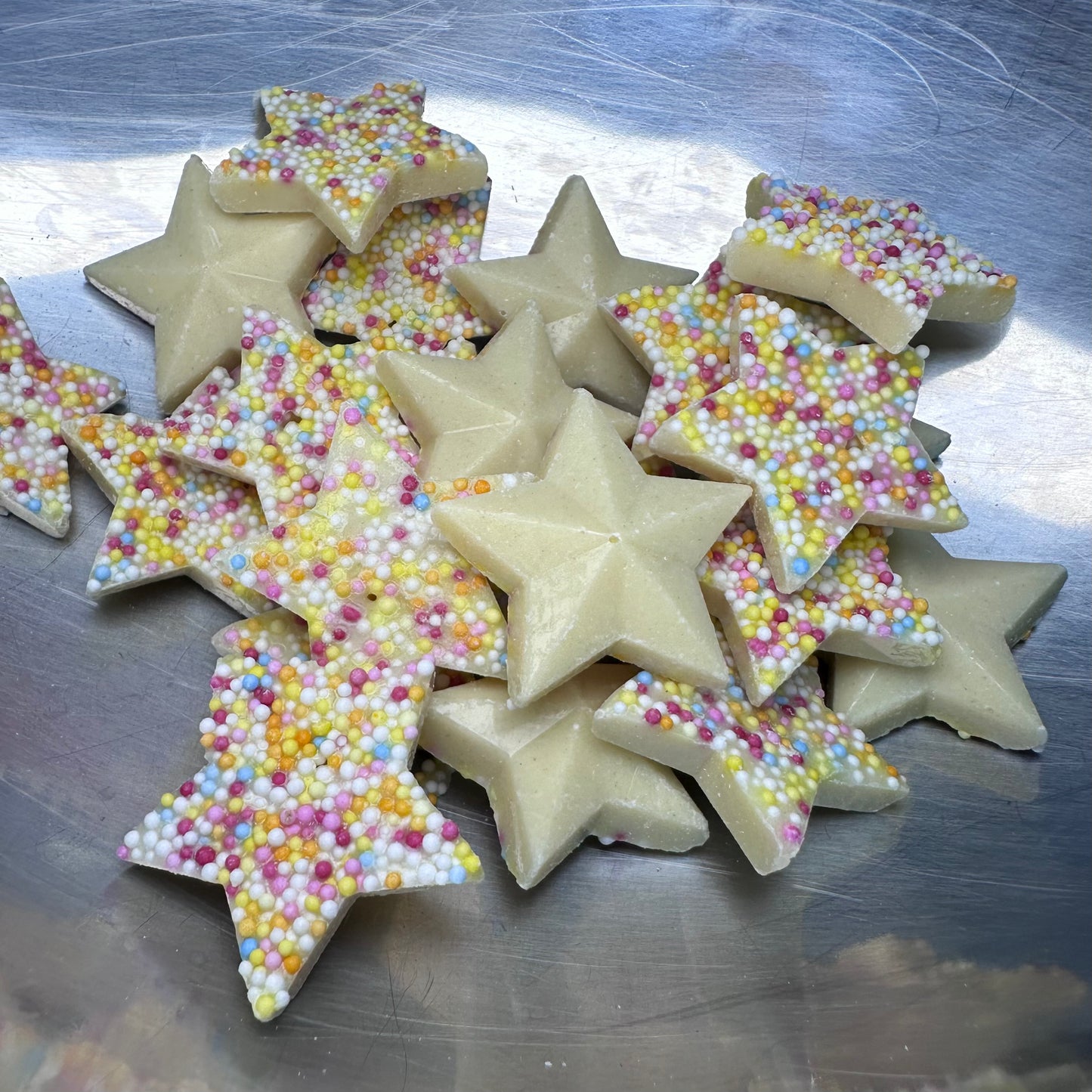 White Chocolate Snowy Stars